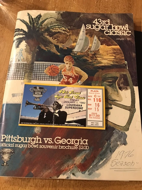 1977 Sugar Bowl  Pitt Panthers vs Georgia Program W/ Coin, Game Ticket ++ Read