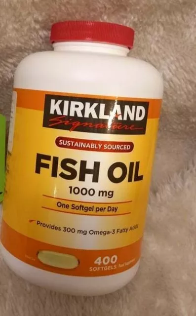 1 x Kirkland Vitamins Oil Fish 300mg, 400 Softgels 6 months supply