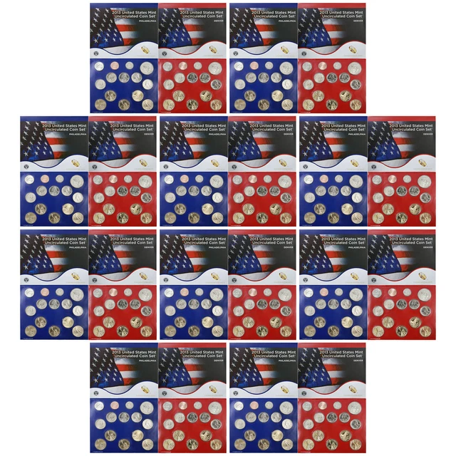 2013 Mint Set 10 Pack Original Envelopes 280 US Coin Lot