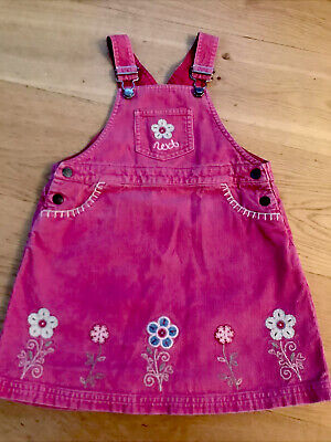 Next Girls Pink Corduroy Dress Flower Age 4 Cord Winter Autumn Cute
