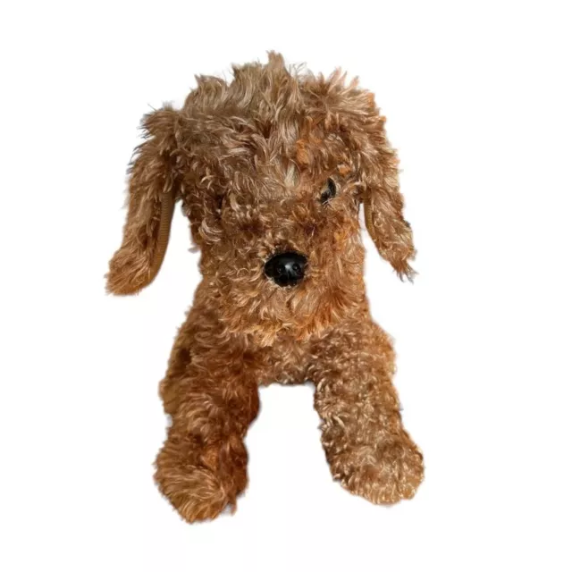 MTY International Co Poodle Puppy Dog Plush Fuzzy Stuffed Animal Brown 11”