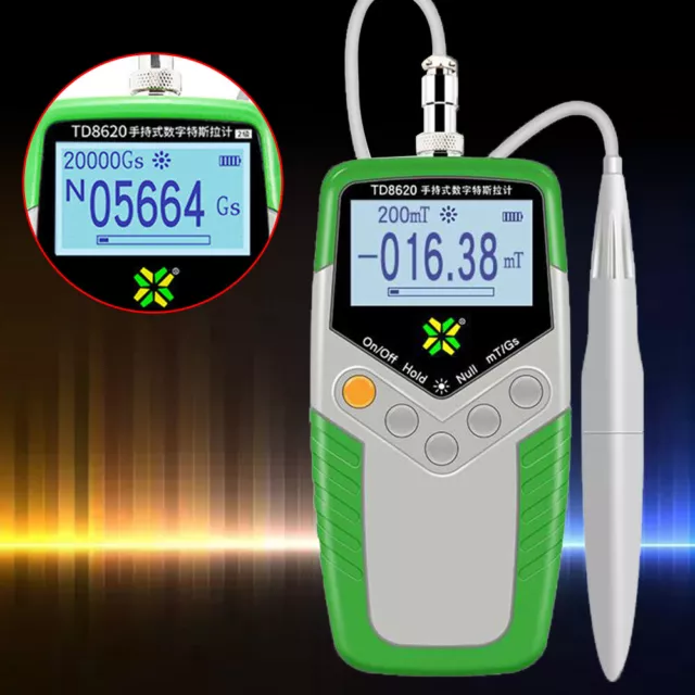 Handheld Gauss Meter Kit Magnetometer Digital Magnetic Field Tester Flux Meter
