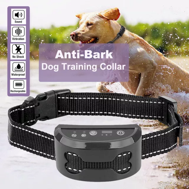 Anti Bark Dog Training Collar Stop Barking Rechargeable Auto Collars OZ