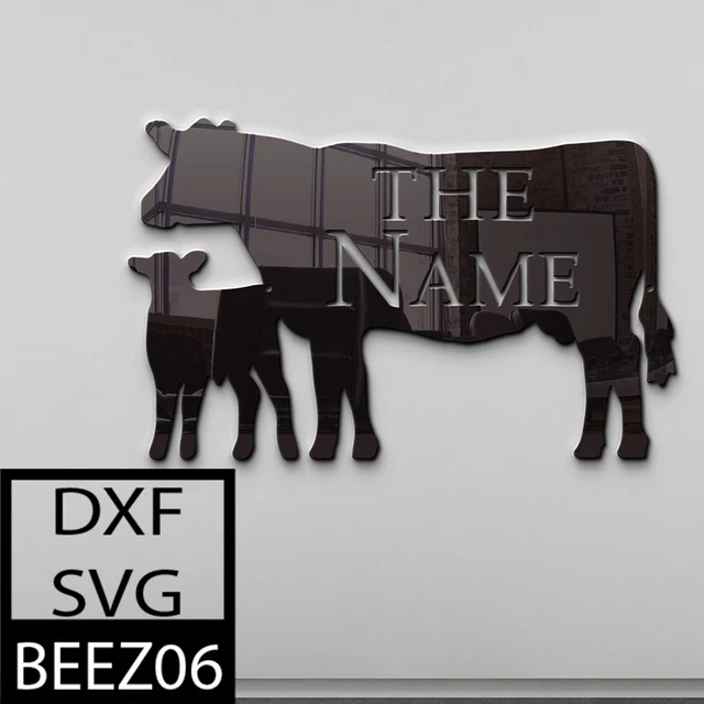 Cow Calf Farm Sign Wall Art SVG cut file for files wall Farmhouse Decor