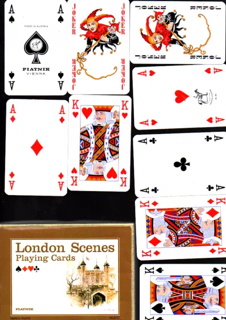 ancien lot 2 jeux rare 54 cartes LONDON SCENES playind cards collection illustré