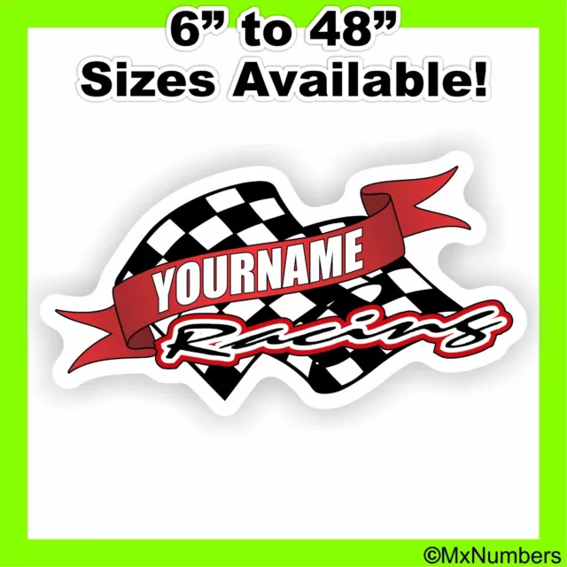 Custom Your Name Racing Decals Trailer Truck MX ATV Race Car Go Kart Sprint IMCA