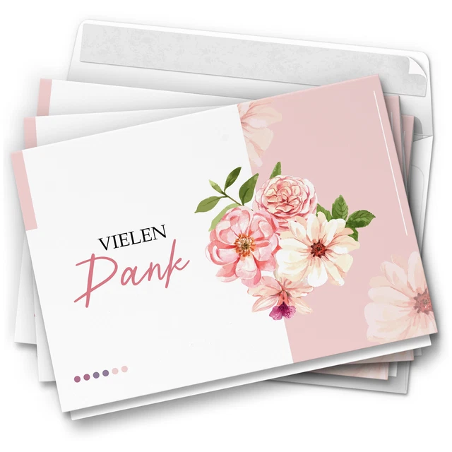 10 Dankeskarten mit Umschlag Klapp Karte zum Danke sagen Danksagung bedanken