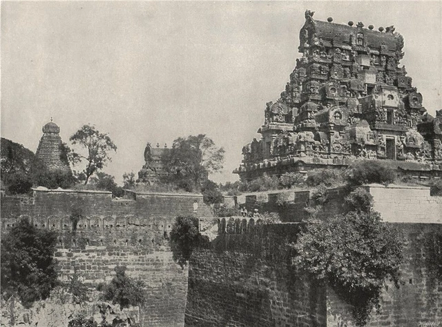 THANJAVUR. The moat and the fort. India 1895 old antique vintage print picture