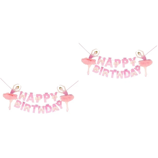 2 pcs Mädchen Dance Party Banner Ballett Hängen Banner Geburtstag Partei Flagge