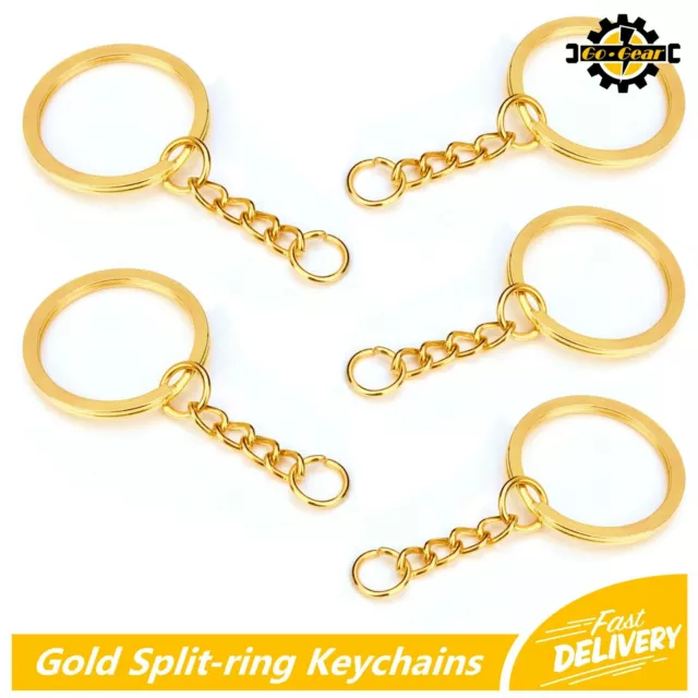 SPLIT RING KEYCHAINS Keyring Gold Link Set Key Chain Charms Rings Craft Trade