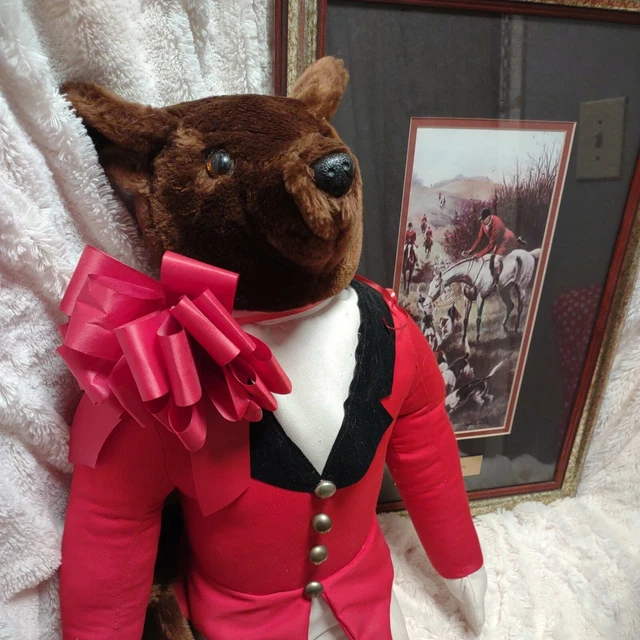 Equestrian Fox Stuffed Shelf Sitter 21" S.F.H.J.A  The hunt 1989 painting award