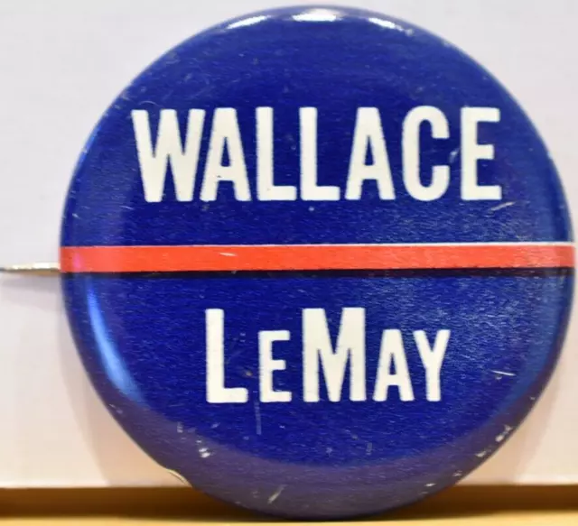 1968 George Wallace Curtis LeMay Independent President Candidate Political Pin 1