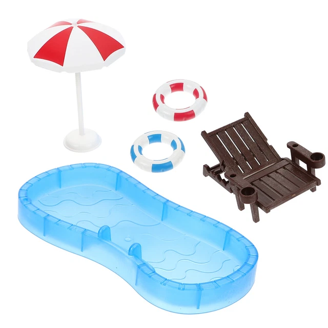Mini House Decoration Miniature Swimming Pool Doll Beach Chair Accessories
