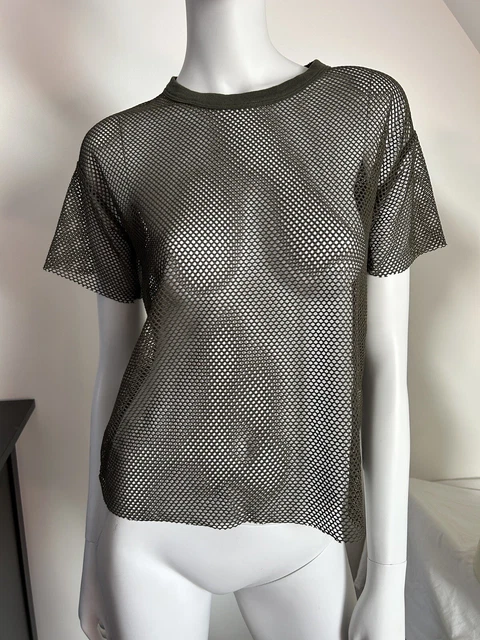 Top Mesh Vintage IPSE Kaki - Taille 36/38/40 - Style Résille - Fabriqué En Indonésie