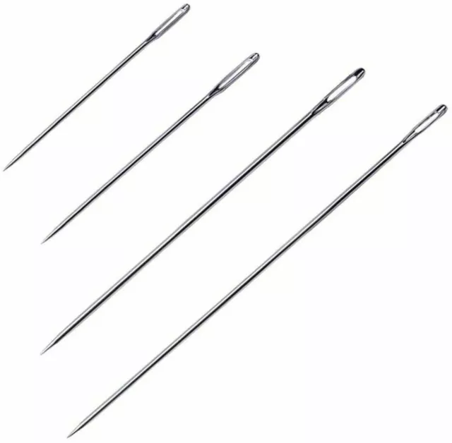 5 Pcs Large Eye Sharp Needles SELF THREADING Hand Sewing Needle Easy Thread