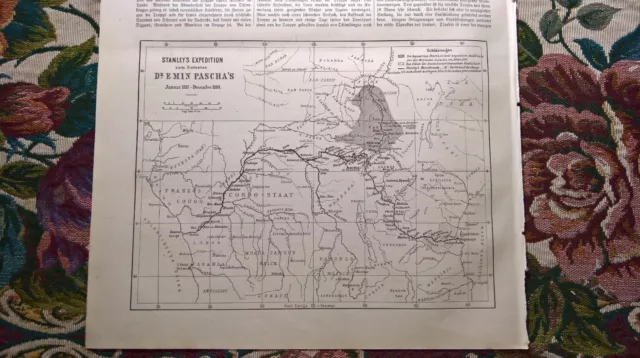 1889 Druck 600 Kolonien Deutsch Südwest Schutzgebiete Landkarte Afrika