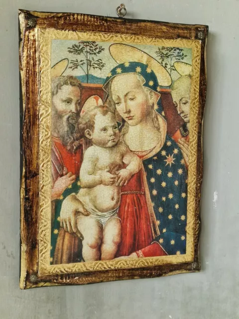 Caterina Sforza als die Heilige Jungfrau Ikone Madonna mit Kind & Heiligen 29x40