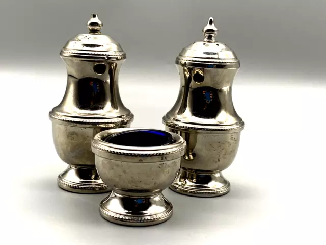 Vintage Silver Plated Arthur Price Pepper/Salt 3 piece condiment set