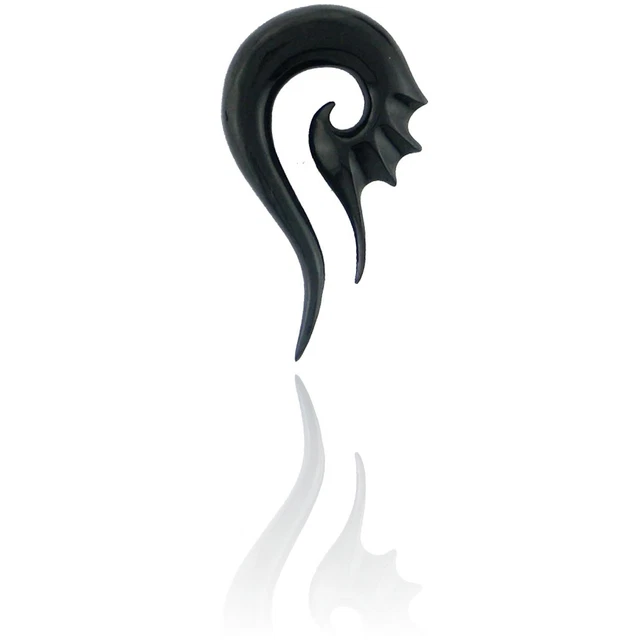 PAIR OF LONG 00g 10mm HORN SPIRALS TRIBAL TALON BODY JEWELRY GAUGES EARRINGS