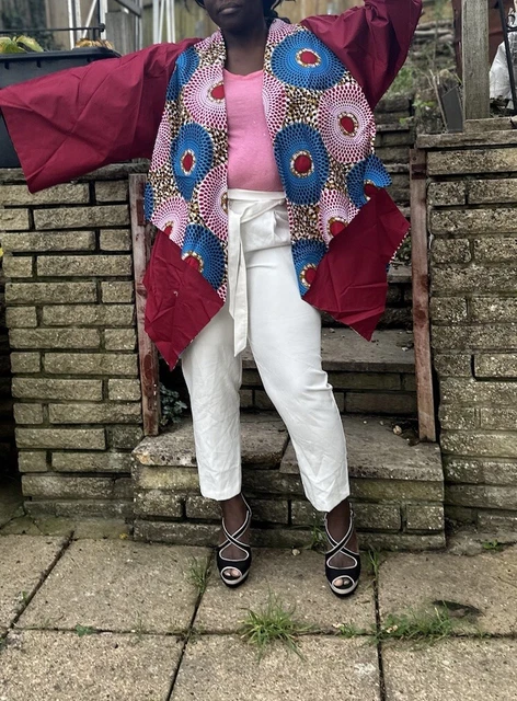 Ankara sales cape blazer