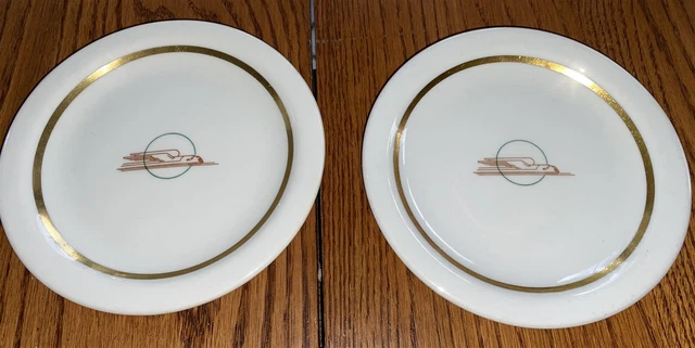 6 Union Pacific Railroad Winged Streamliner Art Deco Dining Car 5.5" plates H-8 3