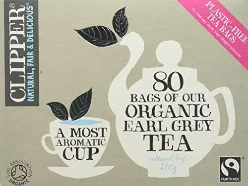 Clipper Organic Fairtrade Everyday Earl Grey 80 Teabags 200 g Pack of 6 packa