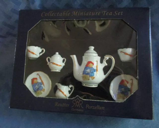 Reutter Porzellan, Miniature Tea Set Paddington Bear, Porcelain, Made In Germany