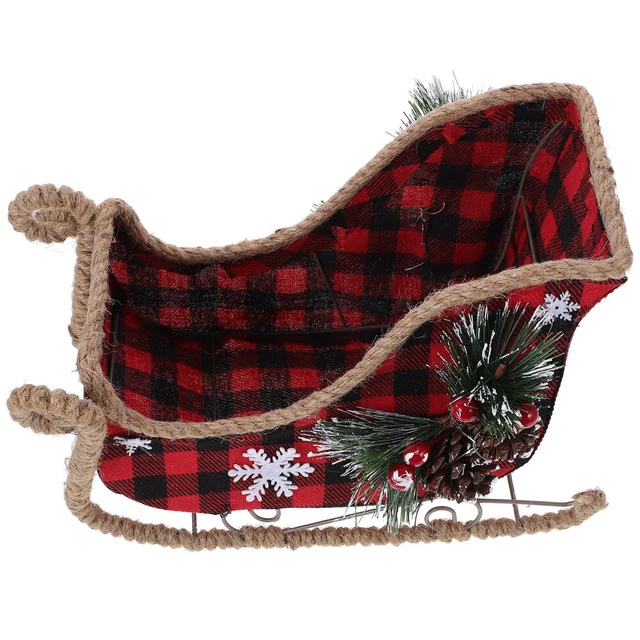 Ornement de traîneau de noël, décoration de traîneau de noël, pommes de pin,