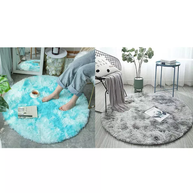Round Rug Carpets for Living Room Decor Kids Room Long Plush Rugs Bedroom Mats