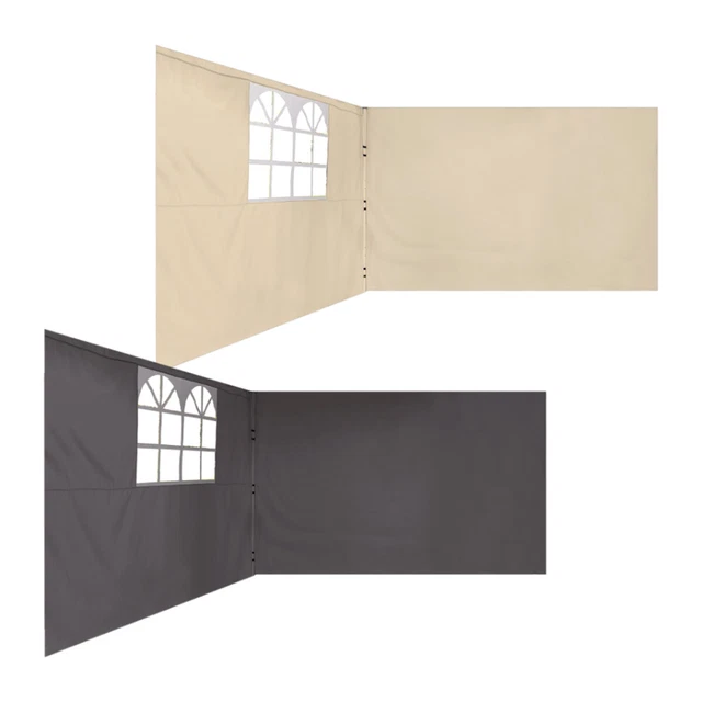 Seitenwände Für Metallpavillon 3x3 – Anthrazit, 4-teilig, Aus 200 G/m² Polyester