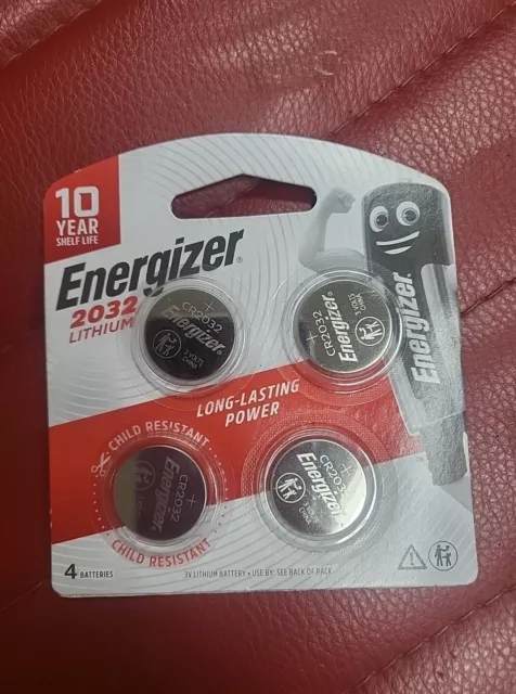 Energizer 2032 - 4 PACK 3V Lithium Coin/Button Cell Batteries