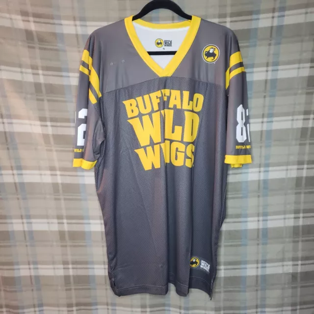 Buffalo Wild Wings Employee Uniform Jersey Pullover Shirt Adult XL Gray  Yellow 1