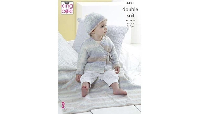 Cárdigan King Cole 5421 Patrón de Tejer Bebé Niños Sombrero Manta - Playas DK