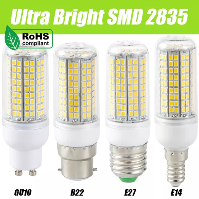 E27 E14 B22 GU10 LED Corn Bulb Light Screw Base 100W Ultra Bright Halogen Lights