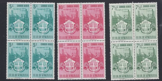 Venezuela 1951 Bras De Carabobo (Sc464-70 C338-46) VF MNH Blocs De 4