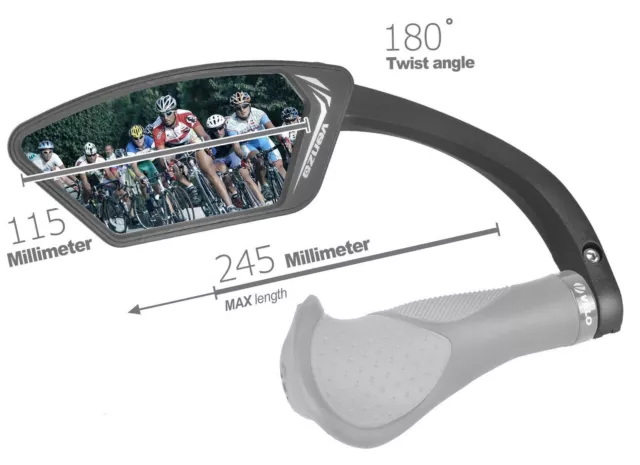 Venzo Bicycle Bike Handlebar Mirror Blue Lens 75% Anti-glare Glass 2