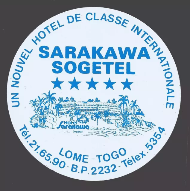 Hotel Sarakawa LOME Togo - vintage luggage label