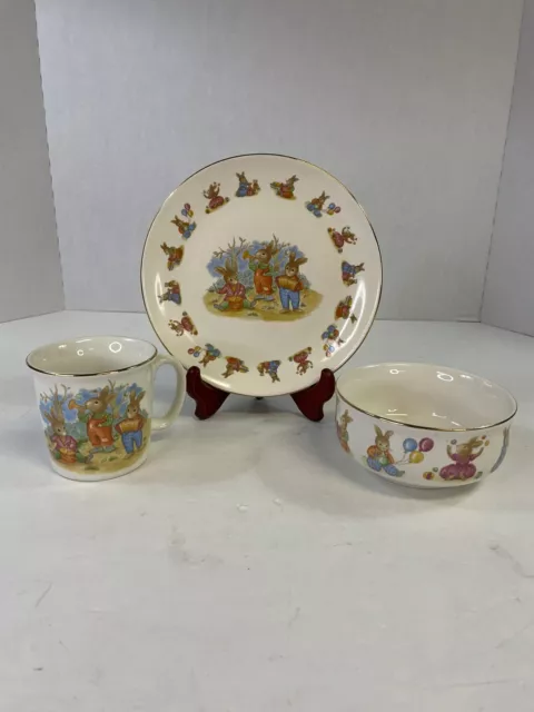 LI'L Bunny Collection Child's Meal Set Mount Clemens Pottery Vintage Japan