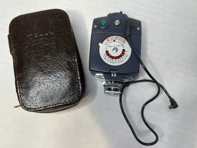 Ricoh Flash Unit BC-605 With Brown Leather Case Vintage