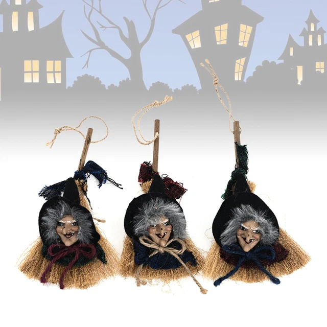 3 pz ciondoli scopa strega piccola strega Halloween