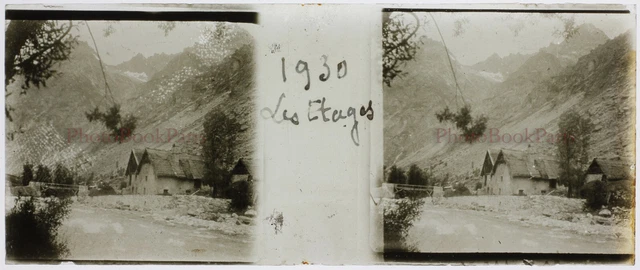 Les Etages Montagne 1930 Photo Stereo Glass Plate Vintage 2