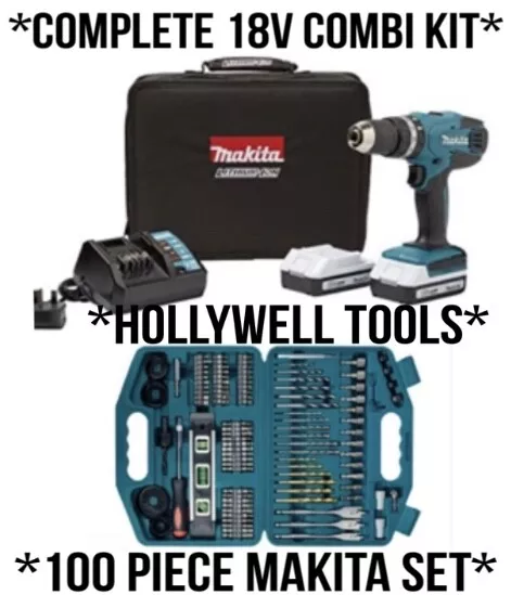 Makita HP457DWE G-Series Cordless Combi Drill 101Pc Set - 18V (R 5722557 DY)