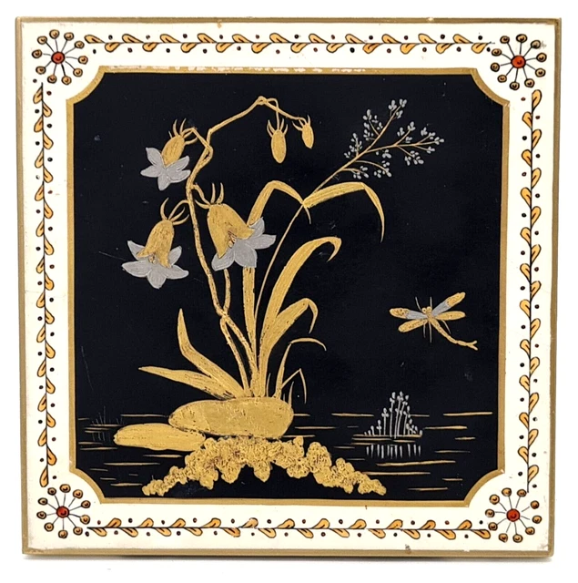 Superb Hand-Painted Aesthetic Japonesque Style Tile by Minton C1880 AE13