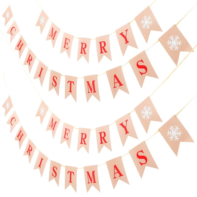 2 Sets Frohe Weihnachten Banner Dekorative Partei Hängende Banner Weihnachten