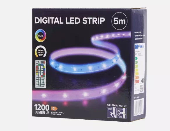 Ruban LED 5M l Lumière blanche et multicolore l Télécommande