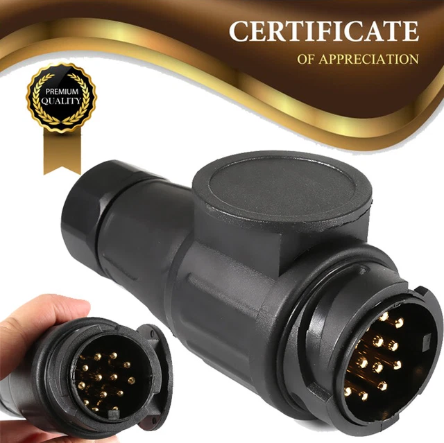 13 PIN TRAILER Caravan Plug 12V Towing Connector Caravans Socket Euro