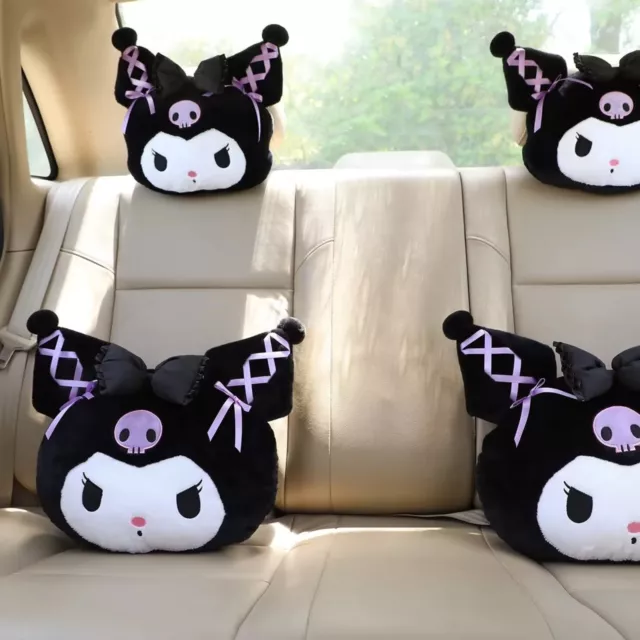 Kuromi Headrest Back Cushion Car Seat Lovely Throw Pillow Sofa Bed Soft Plush