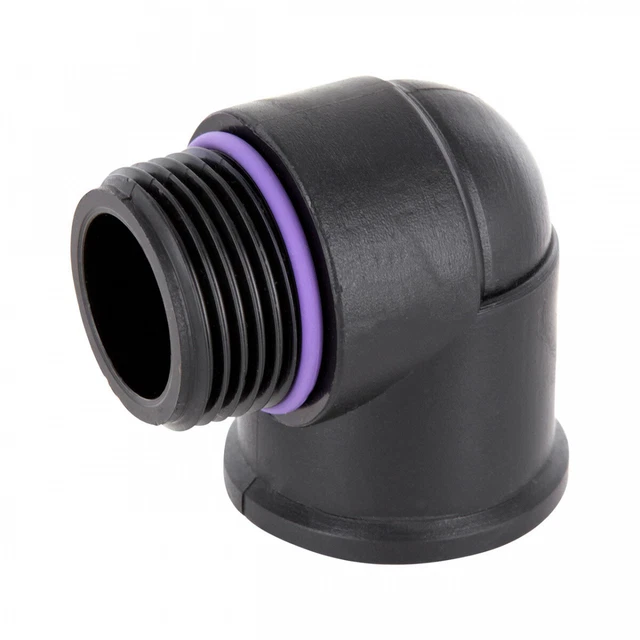 AERZETIX 90° Winkel-Anschluss Für Bewässerung – 5er Set, 1 Zoll Außengewinde, Aus Polyethylen, Perfekt Für Tropfsysteme