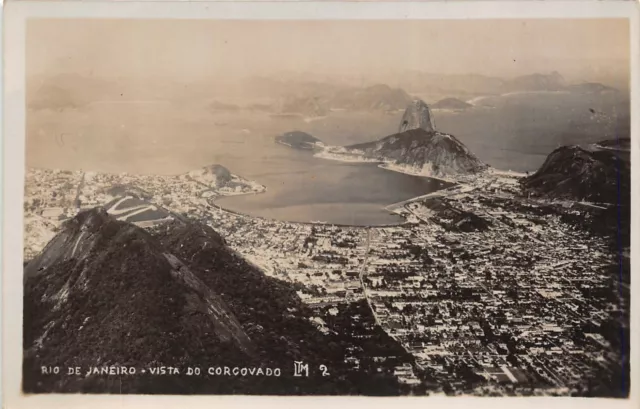 Panorama of Rio de Janeiro Guanabara Brasil RPPC Real Photo Postcard Brazil