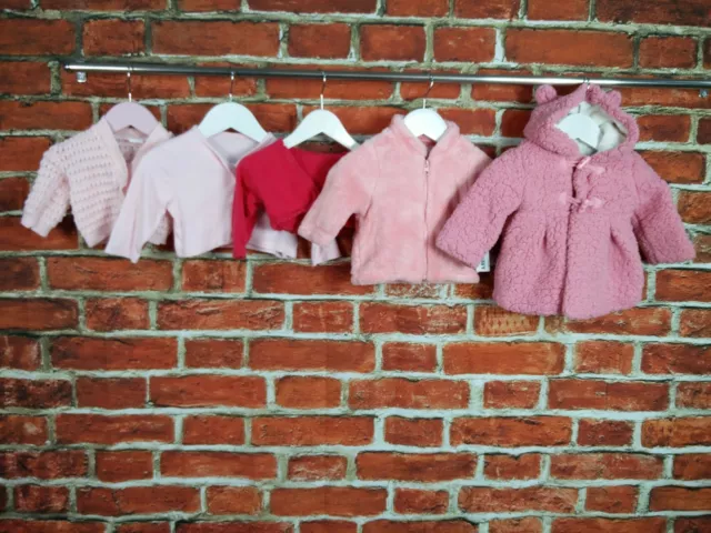 Baby Girls Bundle Age 3-6 Months George M&S Etc Jacket Cardigan Pink Knit 68Cm